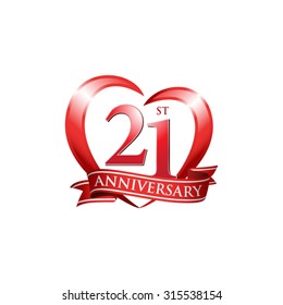 anniversary logo red heart 21