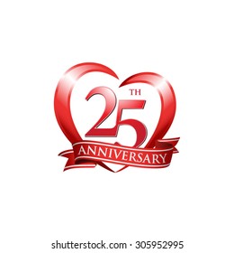 anniversary logo red heart 25