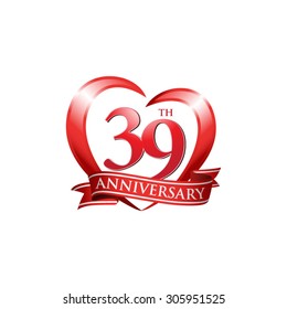 anniversary logo red heart 39