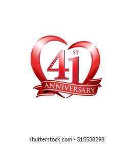 anniversary logo red heart 41