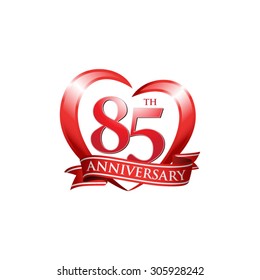 anniversary logo red heart 85