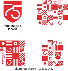 Jubiläum Logo der Republik Indonesien Unabhängigkeit. 75 Jahre Unabhängigkeit der Republik Indonesien. Icon Pettern.