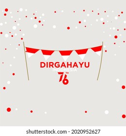 Anniversary Logo Of Republic Of Indonesia Independence. 76 Years Of Independence Of Republic Of Indonesia. Dirgahayu Republik Indonesia Translation Happy Independence Day Republic Of Indonesia