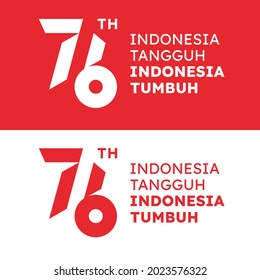 Anniversary Logo of Republic of Indonesia Independence Day. Official 76 Years Independence Day of Indonesia Logo, Vector Illustration, High Resolution.