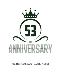 anniversary logo ribbon wreath 53