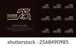 Anniversary logo set vector design, brown color for celebration event