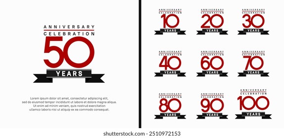 El diseño del Vector con el color rojo y la cinta negra se puede utilizar para la celebración