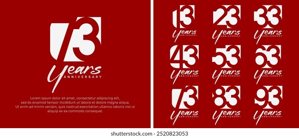 anniversary logo set. vector design white color can be use for celebration moment