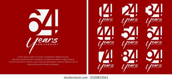 anniversary logo set. vector design white color can be use for celebration moment