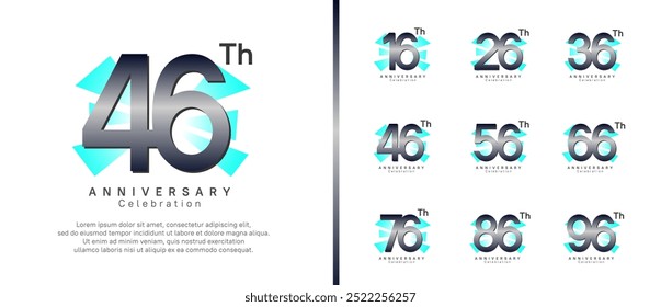 anniversary logo set. vector design black color can be use for celebration moment