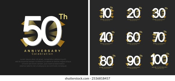 anniversary logo set. vector design white color can be use for celebration moment