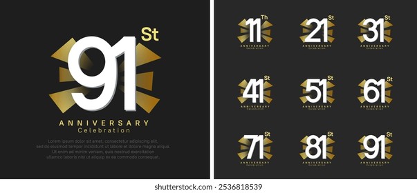 anniversary logo set. vector design white color can be use for celebration moment