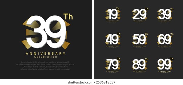 anniversary logo set. vector design white color can be use for celebration moment