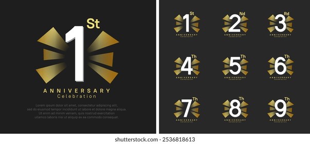 anniversary logo set. vector design white color can be use for celebration moment
