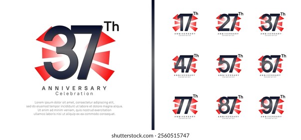 anniversary logo set. vector design black color can be use for celebration moment