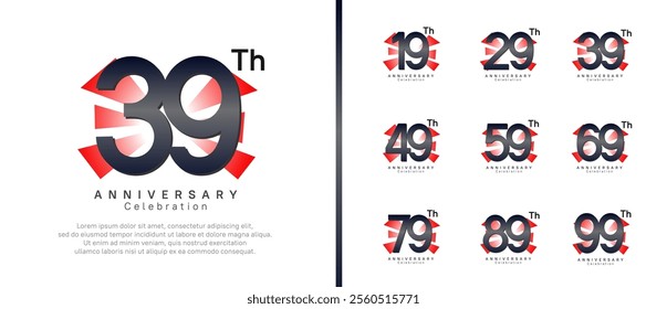 anniversary logo set. vector design black color can be use for celebration moment