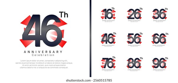 anniversary logo set. vector design black color can be use for celebration moment