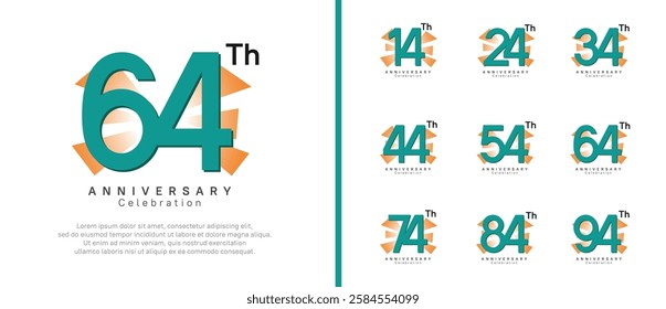 anniversary logo set. vector design green color can be use for celebration moment