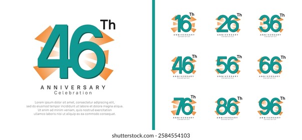 anniversary logo set. vector design green color can be use for celebration moment