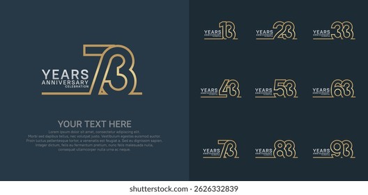 Diseño de Vector del logotipo del aniversario, color oro y plateado para el acontecimiento de la celebración