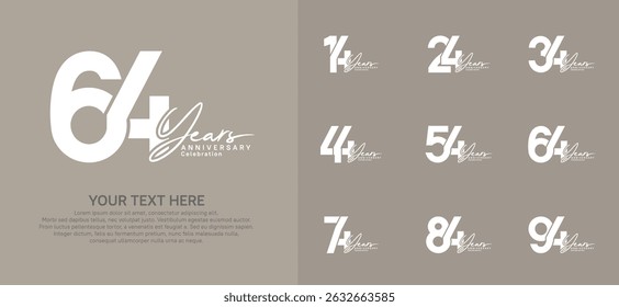 Diseño del Vector del logotipo del aniversario, color blanco para el acontecimiento de la celebración