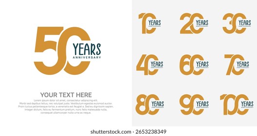 Diseño del Vector del logotipo del aniversario, color amarillo para el acontecimiento de la celebración