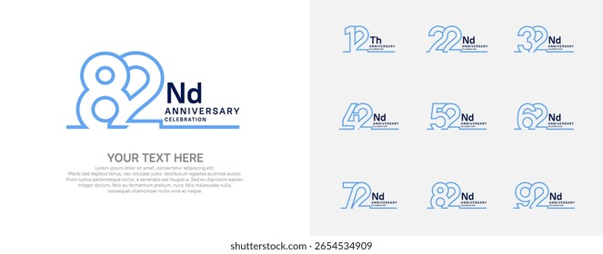 Diseño del Vector del logotipo del aniversario, color azul y negro para el acontecimiento de la celebración