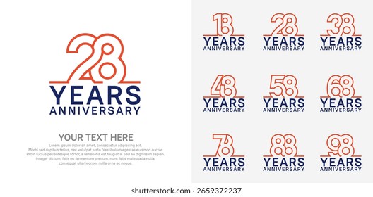 Diseño de Vector del logotipo del aniversario, color naranja y azul para el acontecimiento de la celebración