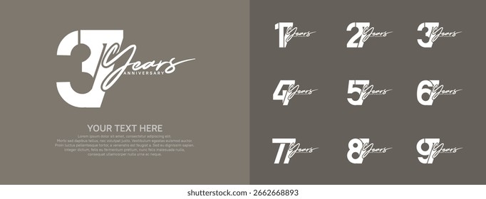 Diseño del Vector del logotipo del aniversario, color blanco para el acontecimiento de la celebración
