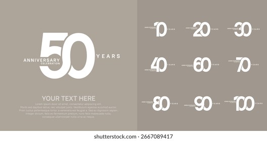 Diseño del Vector del logotipo del aniversario, color blanco para el acontecimiento de la celebración