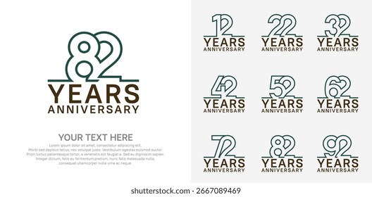 Diseño del Vector del logotipo del aniversario, color verde y marrón para el acontecimiento de la celebración