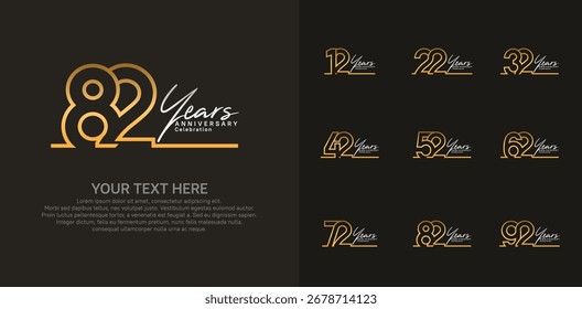 Diseño de Vector del logotipo del aniversario, color oro y plateado para el acontecimiento de la celebración