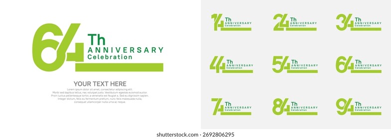 Diseño del Vector del logotipo del aniversario, color verde para el acontecimiento de la celebración