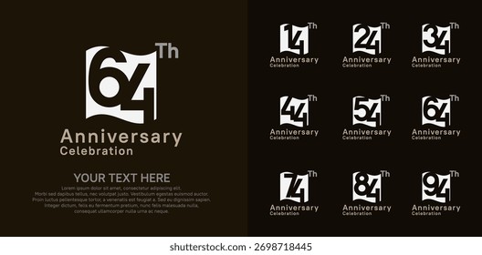 Diseño del Vector del logotipo del aniversario, color blanco y marrón para el acontecimiento de la celebración