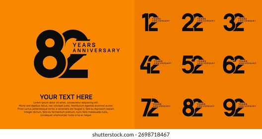 Diseño del Vector del logotipo del aniversario, color negro para el acontecimiento de la celebración