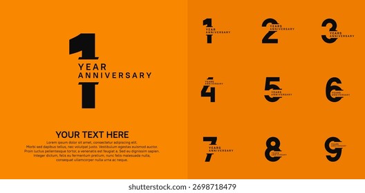 Diseño del Vector del logotipo del aniversario, color negro para el acontecimiento de la celebración