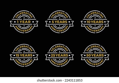 Anniversary logo set vector illustration