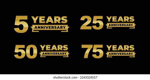 Anniversary logo set vector illustration
