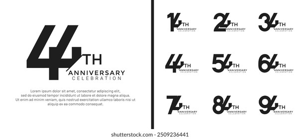 anniversary logo style set with black color can be use for celebration moment