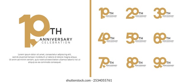 anniversary logo style set with brown and black color can be use for celebration moment