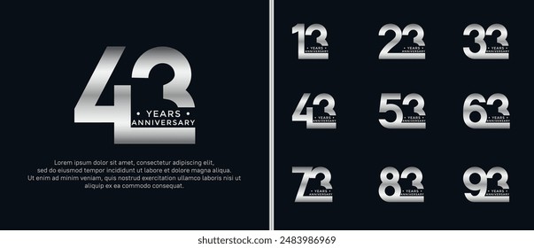 el estilo del logotipo del aniversario establecido con el color plateado se puede utilizar para el momento de la celebración