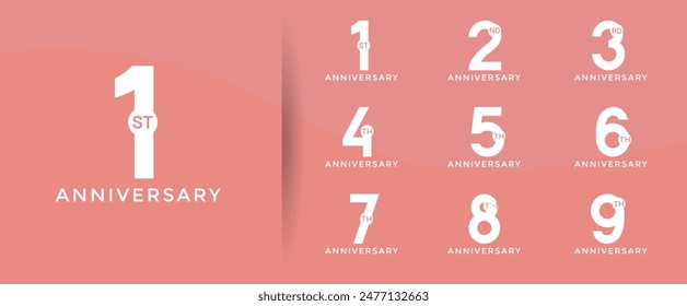 anniversary logo style set with white color can be use for celebration moment