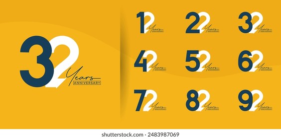 el estilo del logotipo del aniversario establecido con el color blanco y negro se puede utilizar para el momento de la celebración