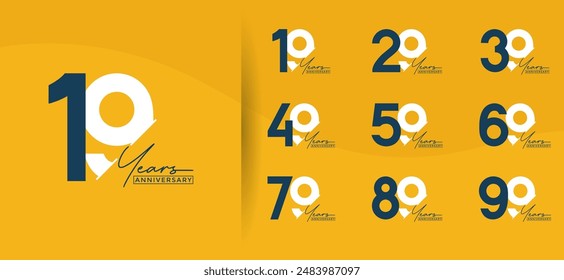 el estilo del logotipo del aniversario establecido con el color blanco y negro se puede utilizar para el momento de la celebración