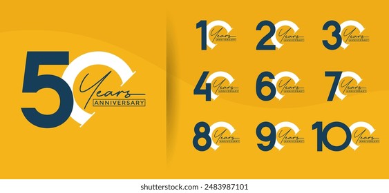 el estilo del logotipo del aniversario establecido con el color blanco y negro se puede utilizar para el momento de la celebración