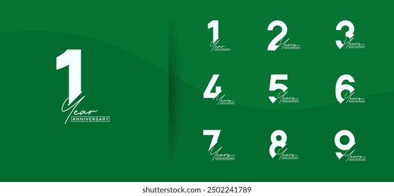 anniversary logo style set with white color can be use for celebration moment