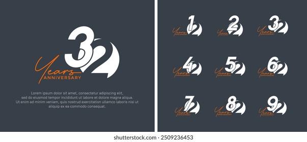 anniversary logo style set with white color can be use for celebration moment