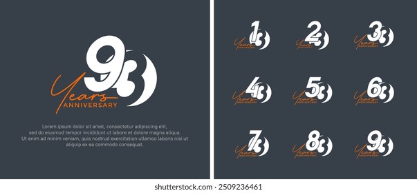 anniversary logo style set with white color can be use for celebration moment