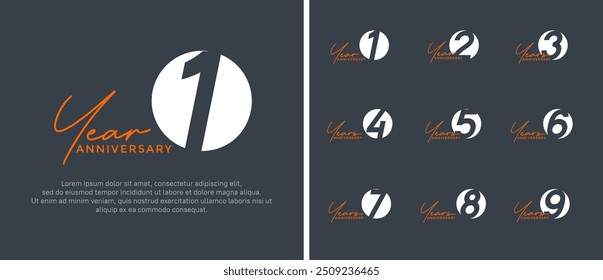estilo logotipo de aniversário definido com cor branca pode ser usado para momento de celebração