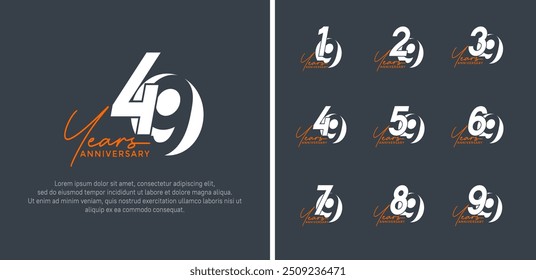 anniversary logo style set with white color can be use for celebration moment